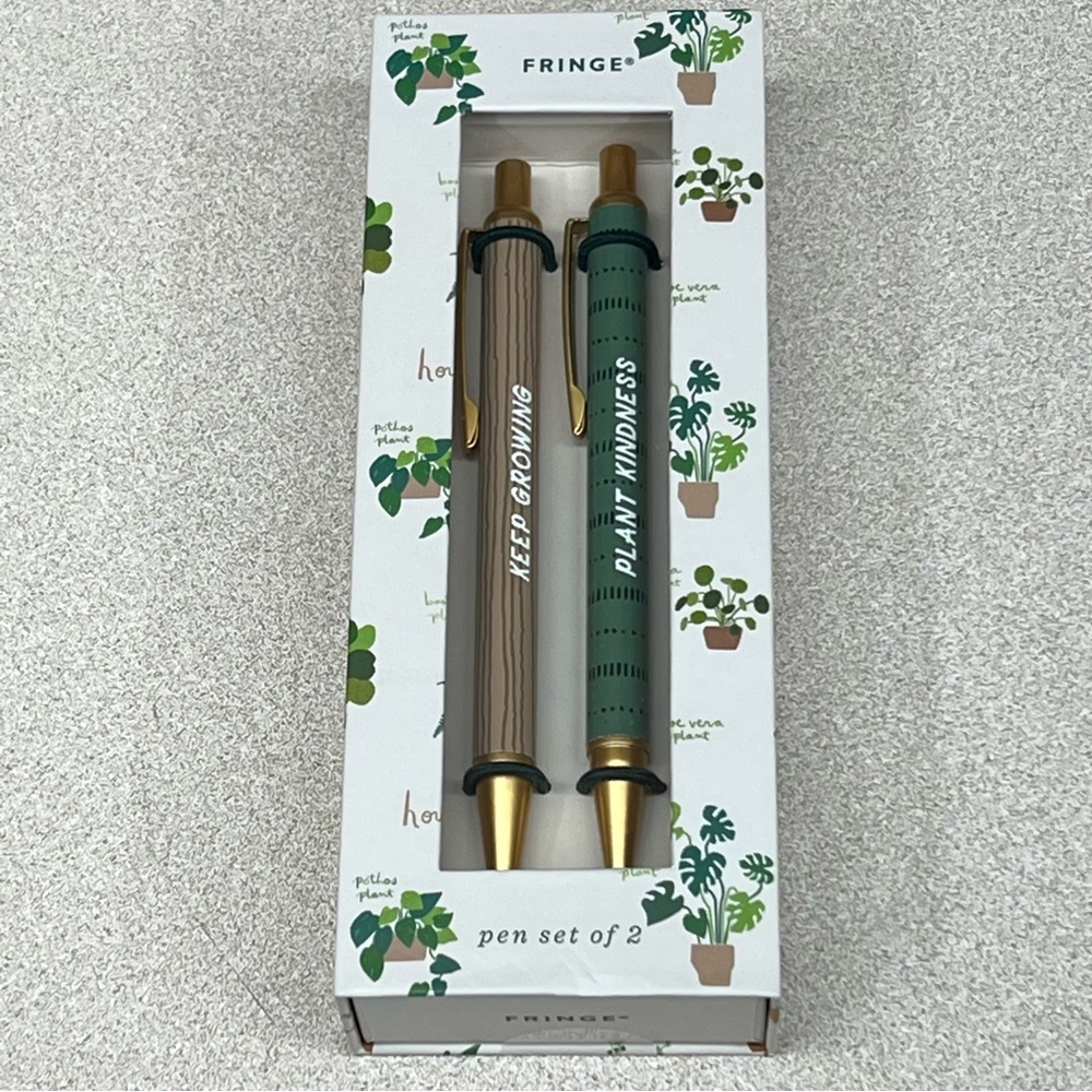 PLANT LADY Pen Set by FRINGE Black Ink Kindness Keep Growing